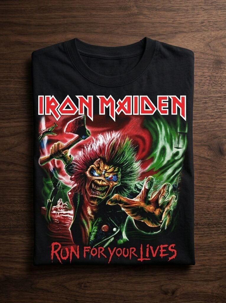 Camiseta Iron Maiden - Run For Your Lives World Tour | Algodón 100% Rockquil