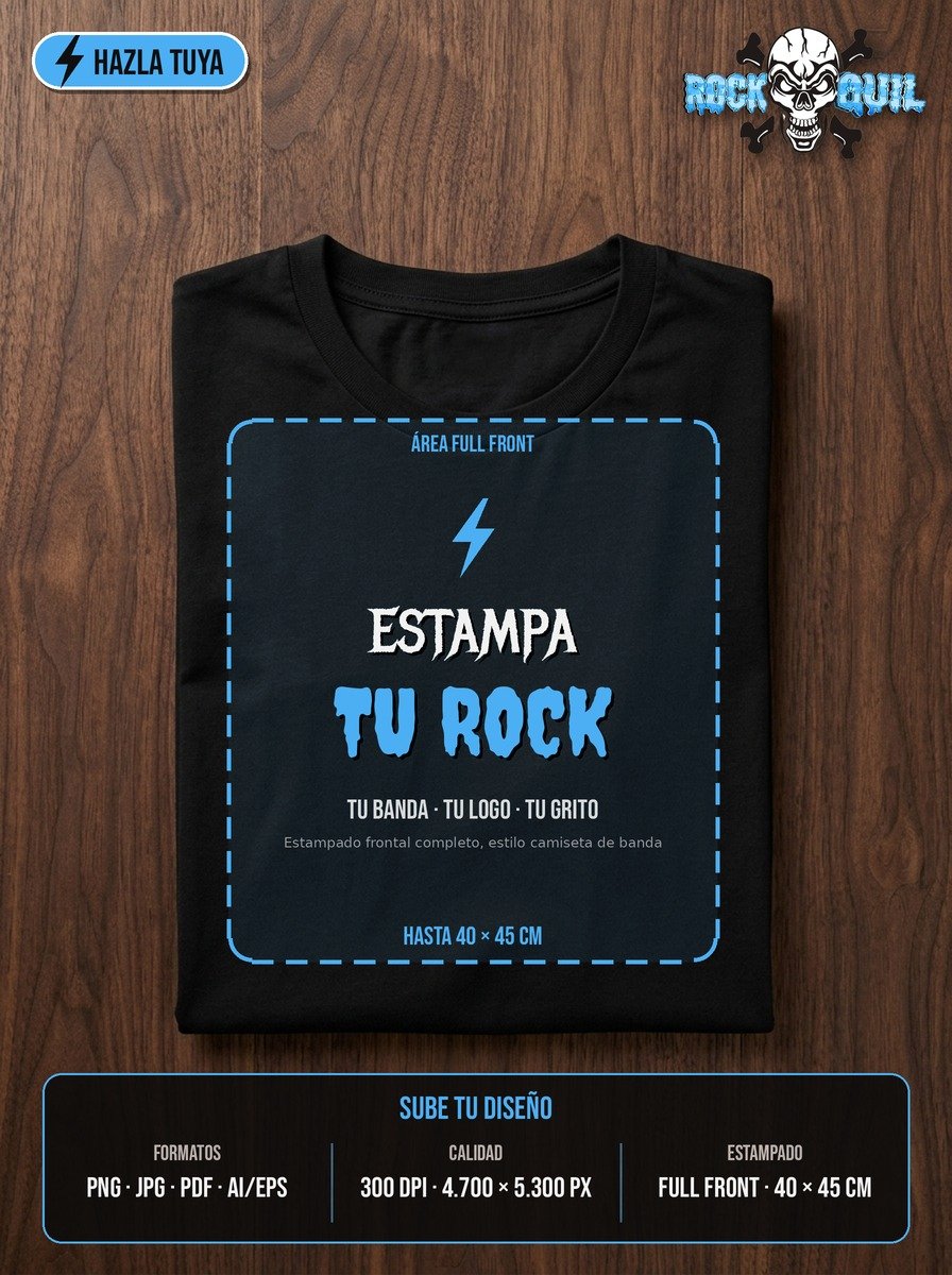 Camiseta Negra Personalizada | Tu Banda o Diseño Favorito – Rockquil